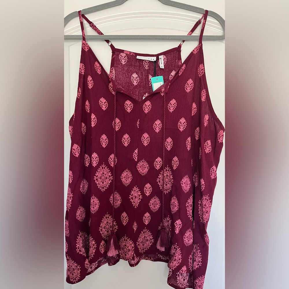 Festival Halter Top Tie Detail Adjustable Straps Flowy Boho Indie Sz XL NWT - Picture 2 of 6